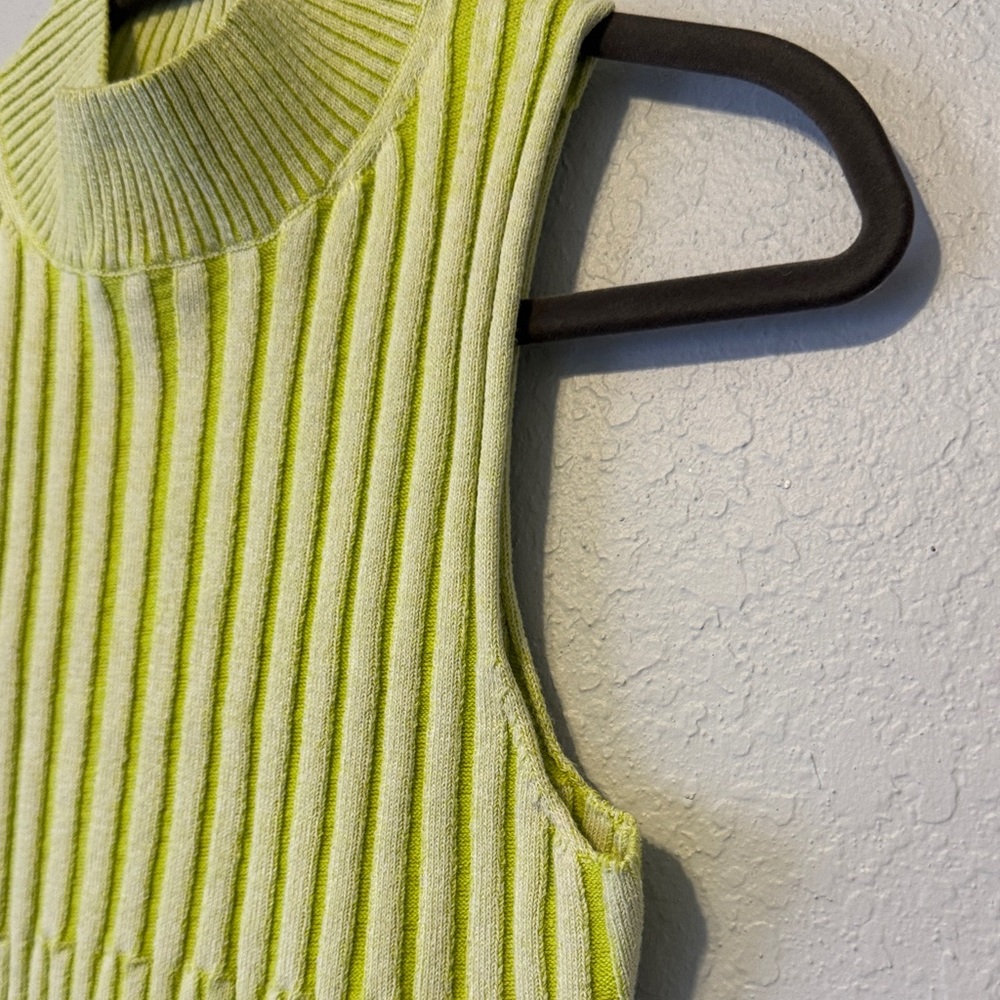 By Together Lime Ribbed Knit Crop Tank - Picture 3 of 6